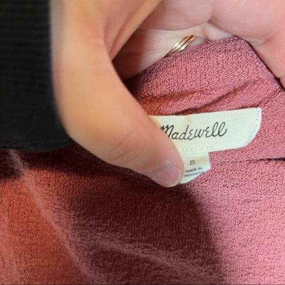 Madewell Texture & Thread Pink Smocked Bell Sleeve Top Size Small - Picture 5 of 8